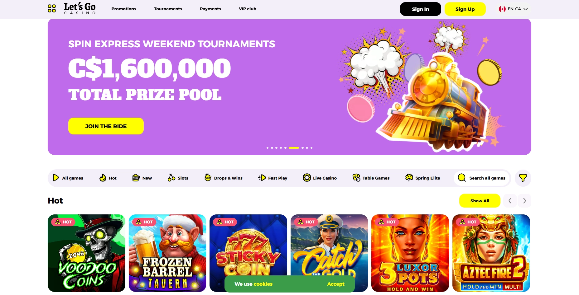 Let's Go Casino — one of the best Interac casinos in Canada
